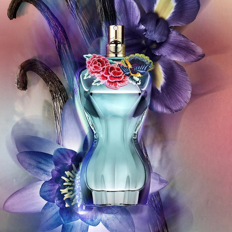 Jean Paul GAULTIER カーディガン 花柄 シースルー 青薔薇 Nước Hoa Paradise Garden Jpg Parfum Femme JEAN PAUL GAULTIER LA